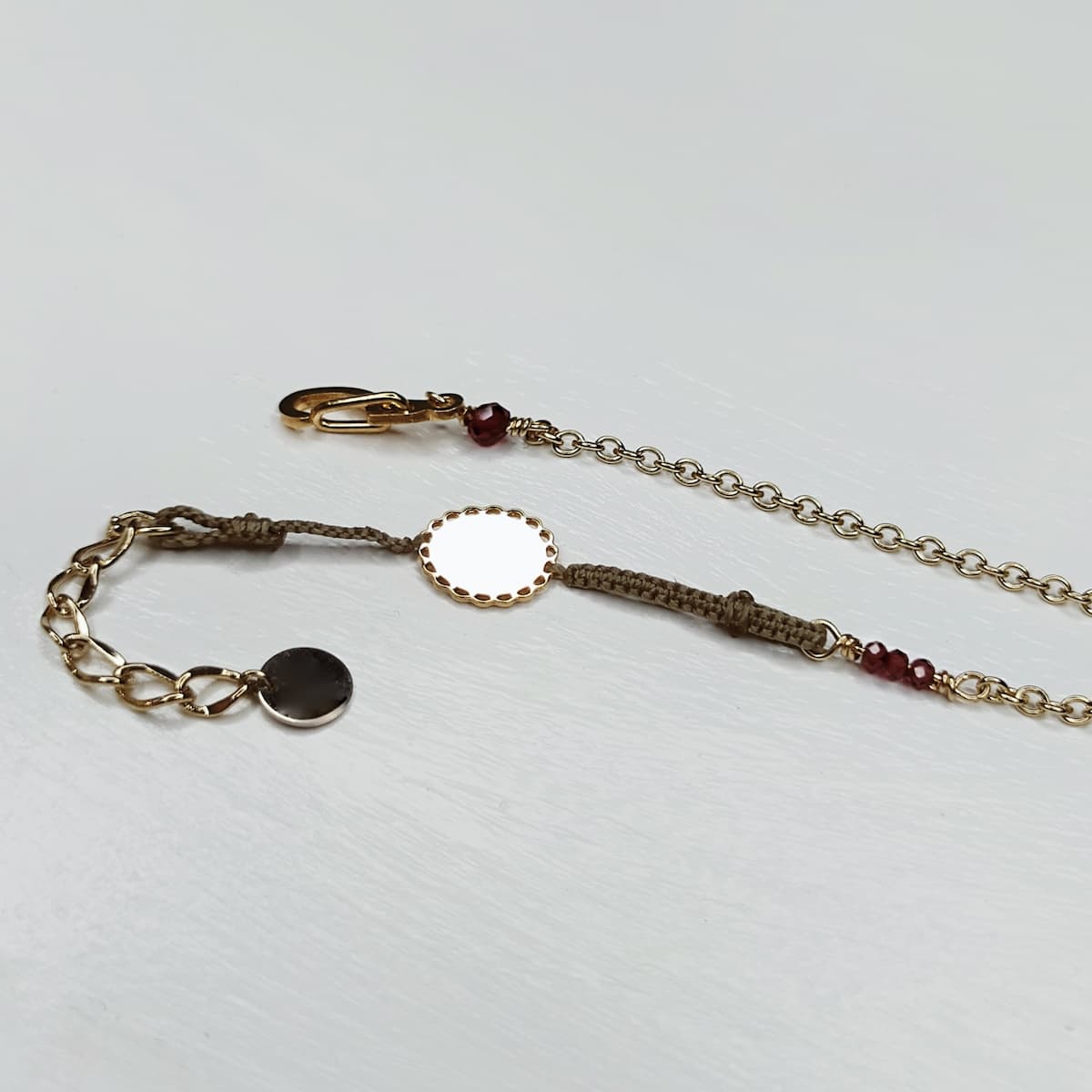 Bracelet « mini-dentelle » plaquée or – ovale